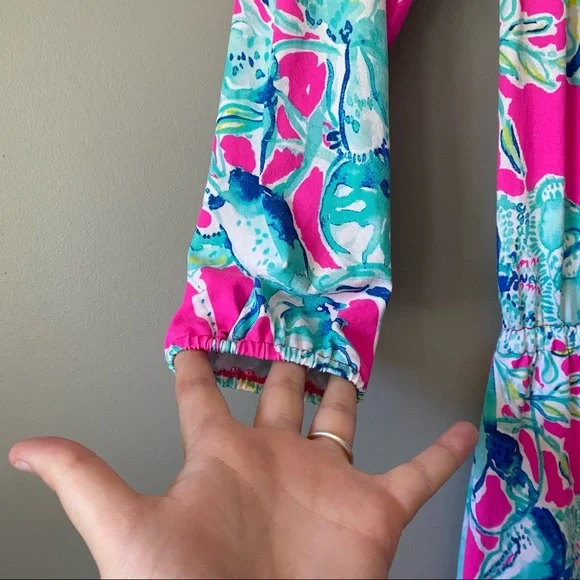 Lilly Pulitzer Lana Skort Romper Razberry Lobsters In Love - Picture 7 of 7